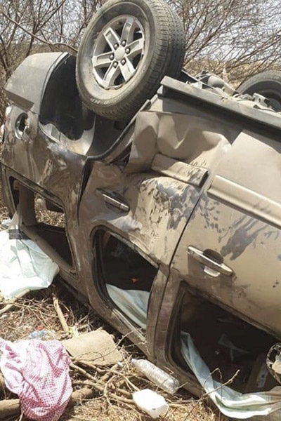انقلاب سيارة مرافقي أمير سعودي في المجاردة